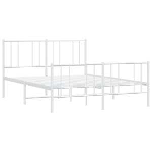 Kovový rám postele s hlavovým a nožním čelem bílý 160 x 200 cm - obrázek 3