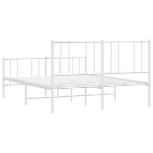 Kovový rám postele s hlavovým a nožním čelem bílý 160 x 200 cm - obrázek 8