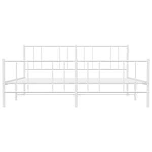 Kovový rám postele s hlavovým a nožním čelem bílý 180 x 200 cm - obrázek 6