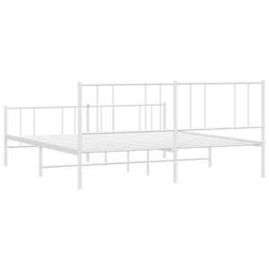 Kovový rám postele s hlavovým a nožním čelem bílý 180 x 200 cm - obrázek 8