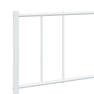 Kovový rám postele s hlavovým a nožním čelem bílý 200 x 200 cm - obrázek 9