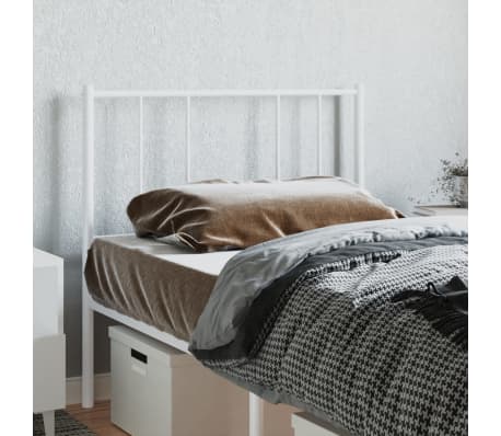 vidaXL T&ecirc;te de lit m&eacute;tal blanc 80 cm