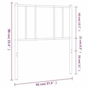 Kovové náhradní čelo postele bílé 90 cm - obrázek 7