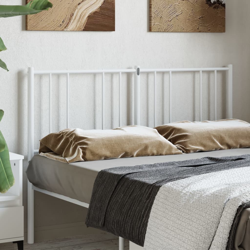 vidaXL Kopfteil Metall Weiß 120 cm