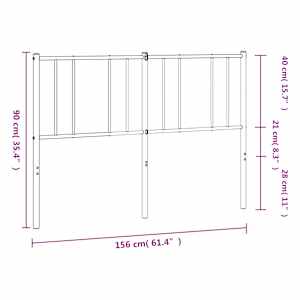 Kovové náhradní čelo postele bílé 150 cm - obrázek 8