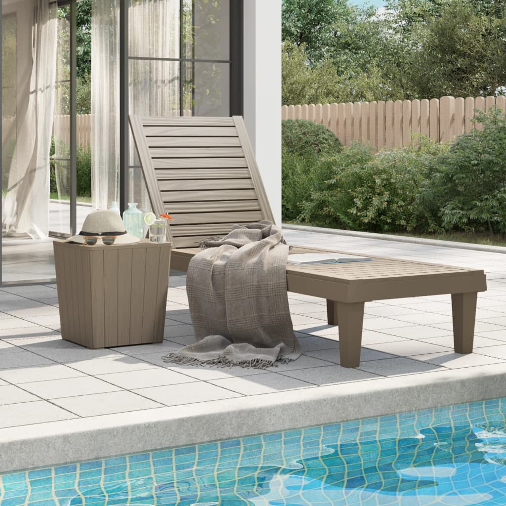 vida XL Sonnenliege Hellbraun 155x 58x 83 cm Polypropylen