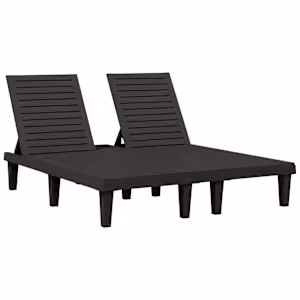 vidaXL kahekohaline p&auml;evitustool, must, 155 x 138 x 83 cm, PP