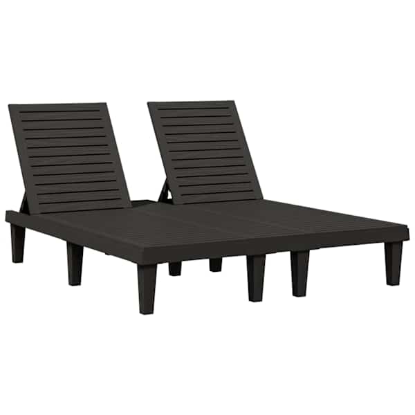 vidaXL kahekohaline p&auml;evitustool, must, 155 x 138 x 83 cm, PP