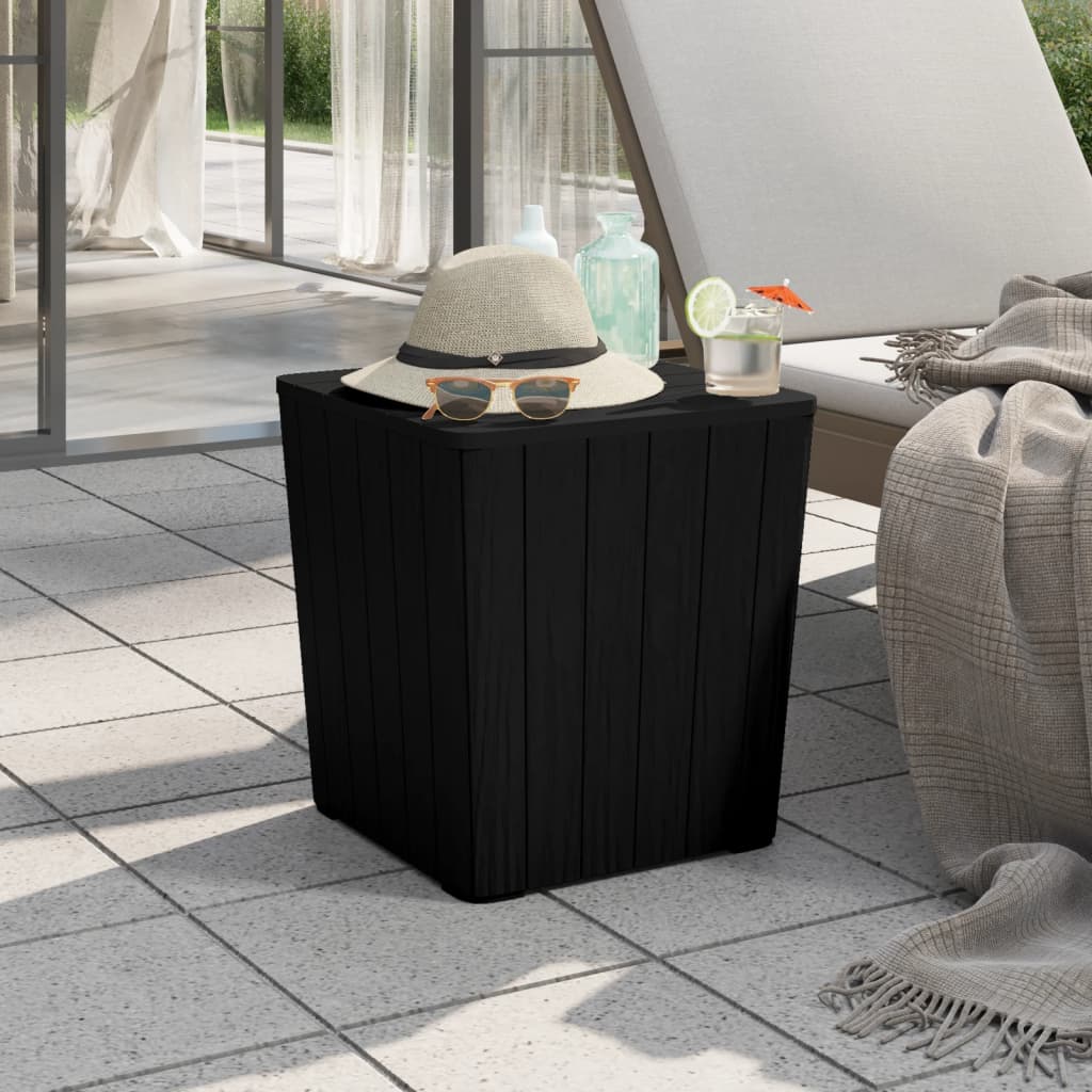 vida XL Gartentisch mit Abnehmbarer Tischplatte Schwarz Polypropylen