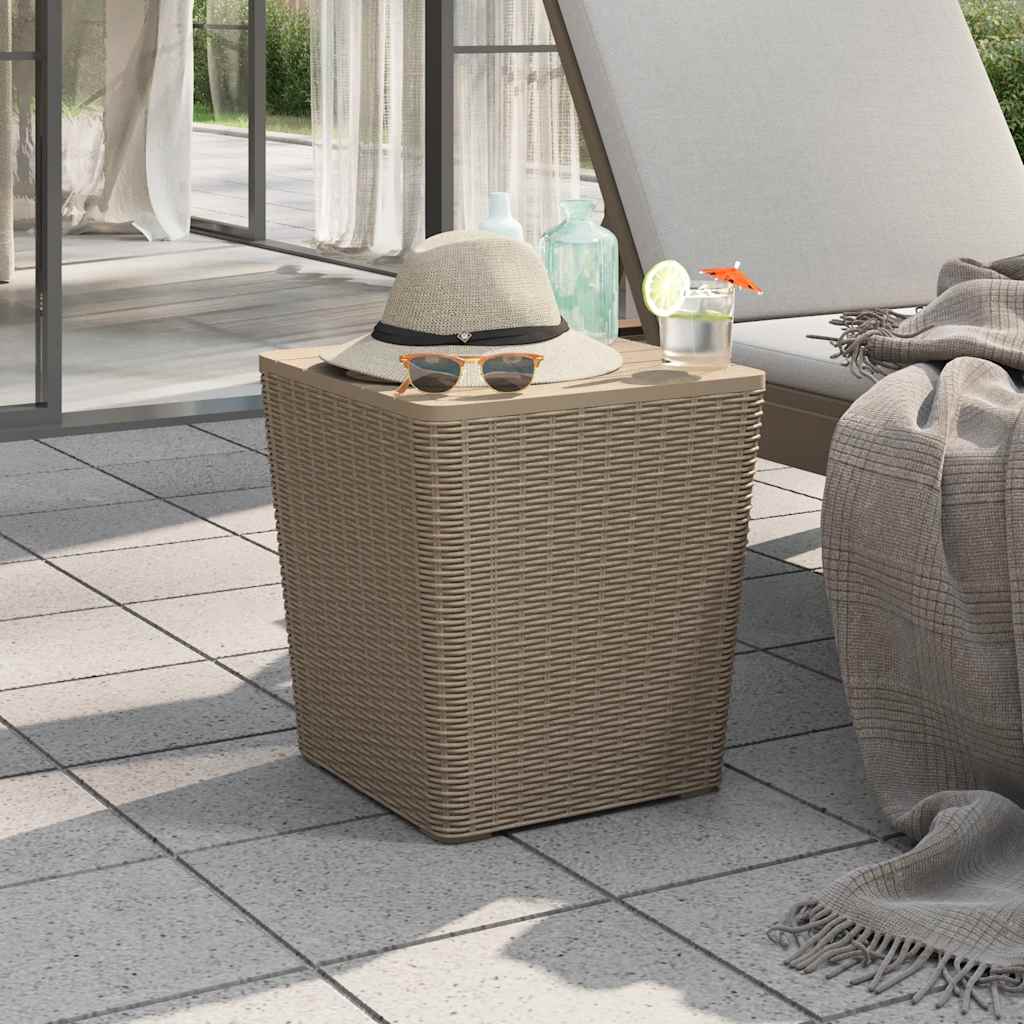 vidaXL Gartentisch mit Abnehmbarer Tischplatte Hellbraun Polypropylen