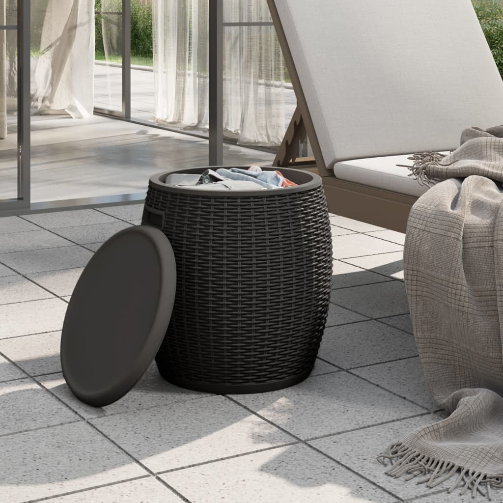 vidaXL 4-v-1 záhradný úložný box čierny polypropylén