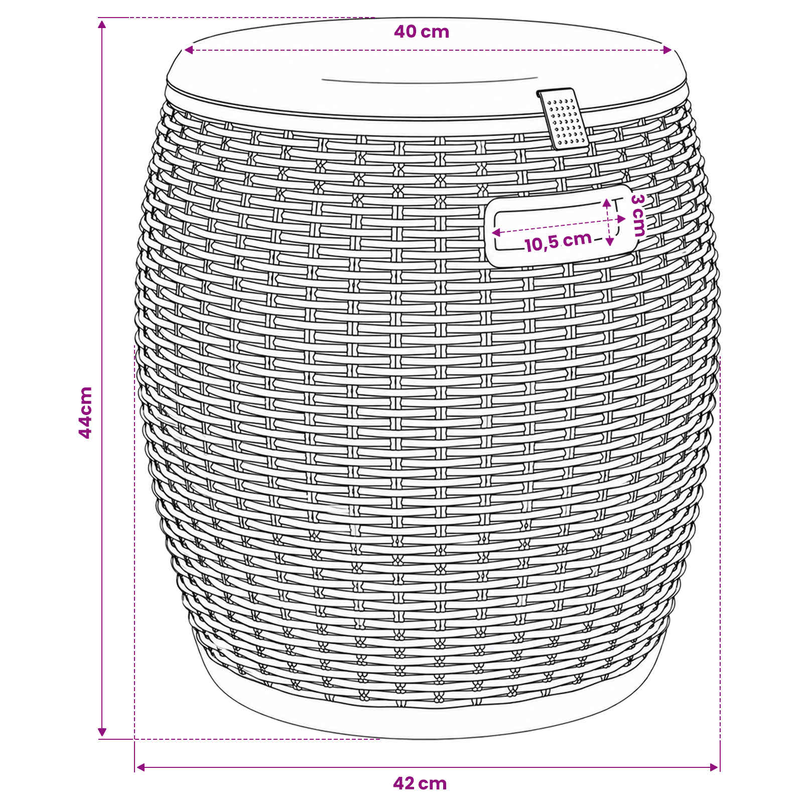 4 in Garden Storage Box Polypropylene size guide