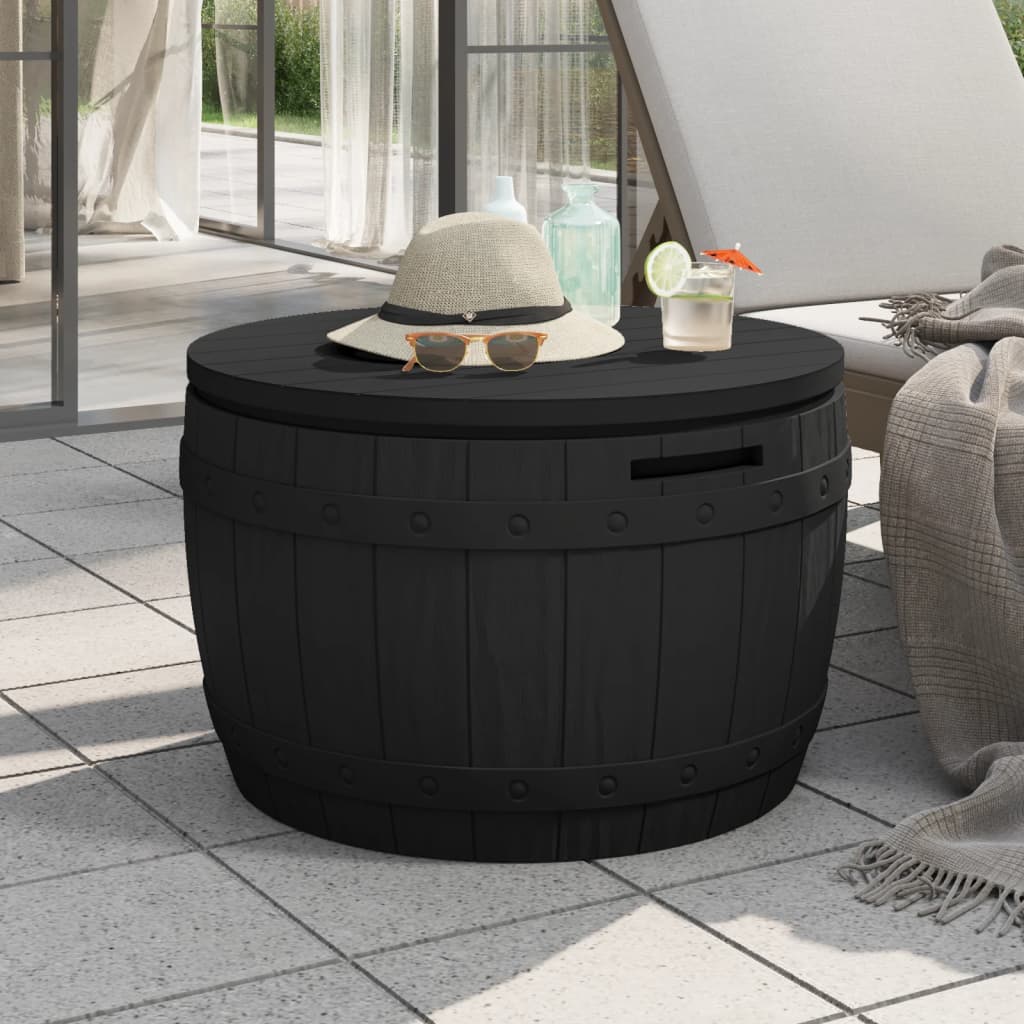 Photos - Garden Furniture VidaXL 3-in-1 Garden Storage Box Black Polypropylene 