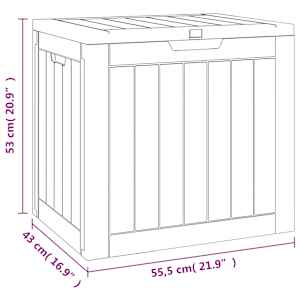 Zahradní úložný box černý 55,5 x 43 x 53 cm polypropylen - obrázek 9