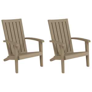 Zahradní židle Adirondack 2 ks světle hnědé polypropylen - obrázek 2