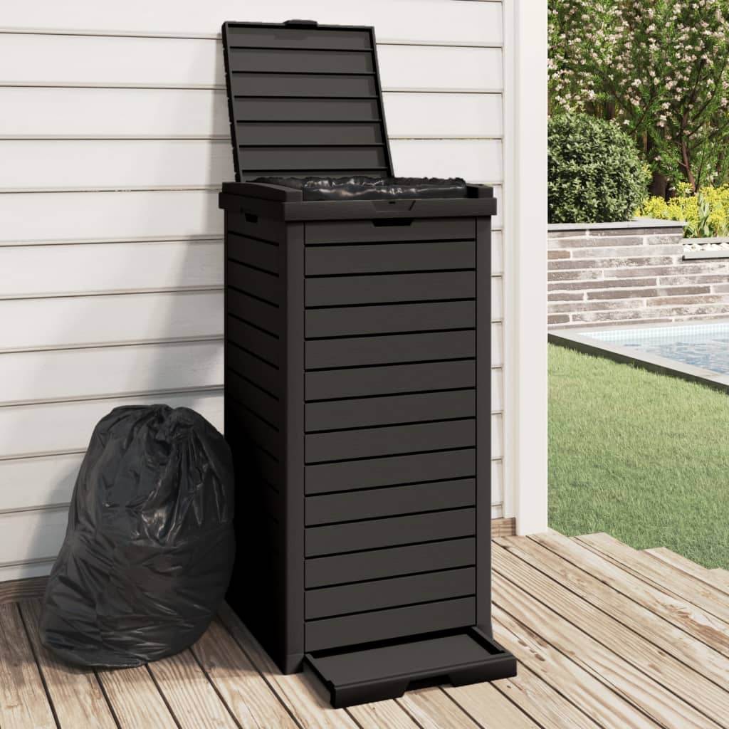 vidaXL Outdoor-Mülltonne Schwarz 41x41x86 cm Polypropylen