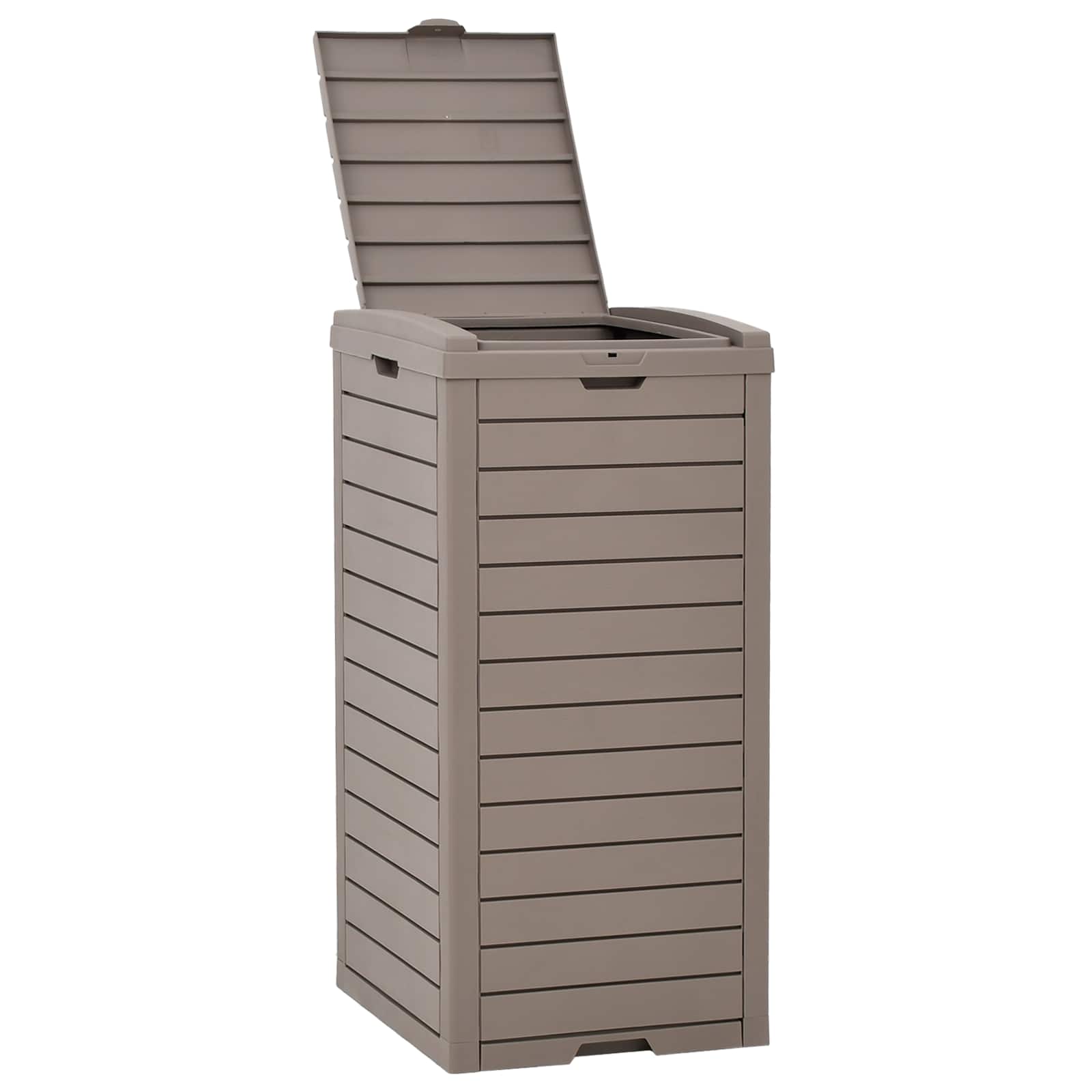 vidaXL Outdoor-Mülltonne Hellbraun 41x41x86 cm Polypropylen – Bild 3