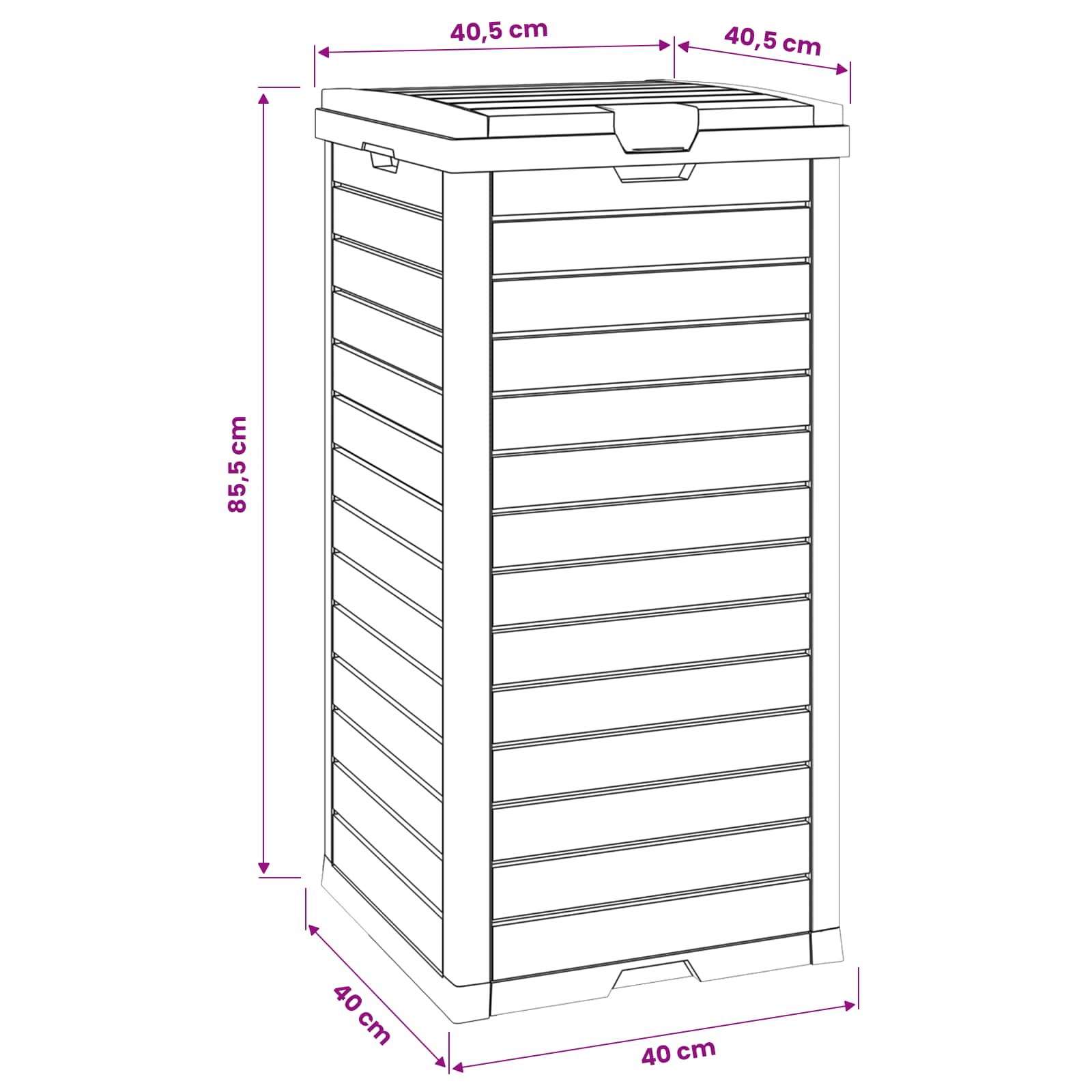vidaXL Outdoor-Mülltonne Hellbraun 41x41x86 cm Polypropylen – Bild 8