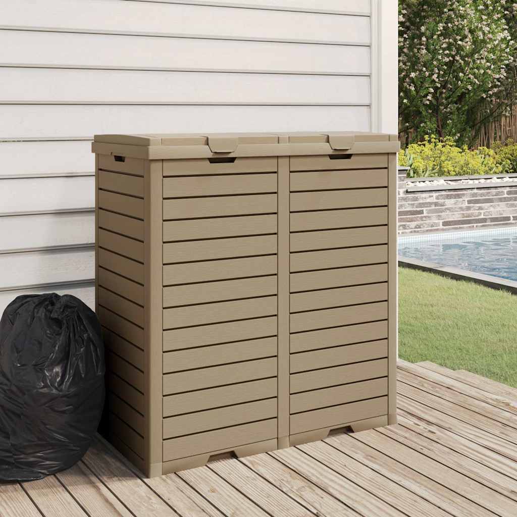 Thumbnail - vidaXL Outdoor-Mülltonne Hellbraun 78x41x86 cm Polypropylen
