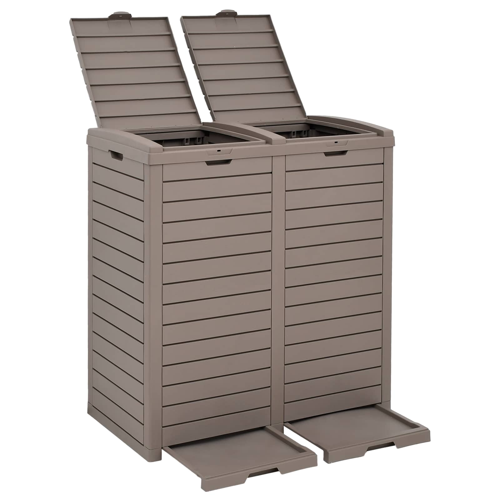 vidaXL Outdoor-Mülltonne Hellbraun 78x41x86 cm Polypropylen – Bild 3