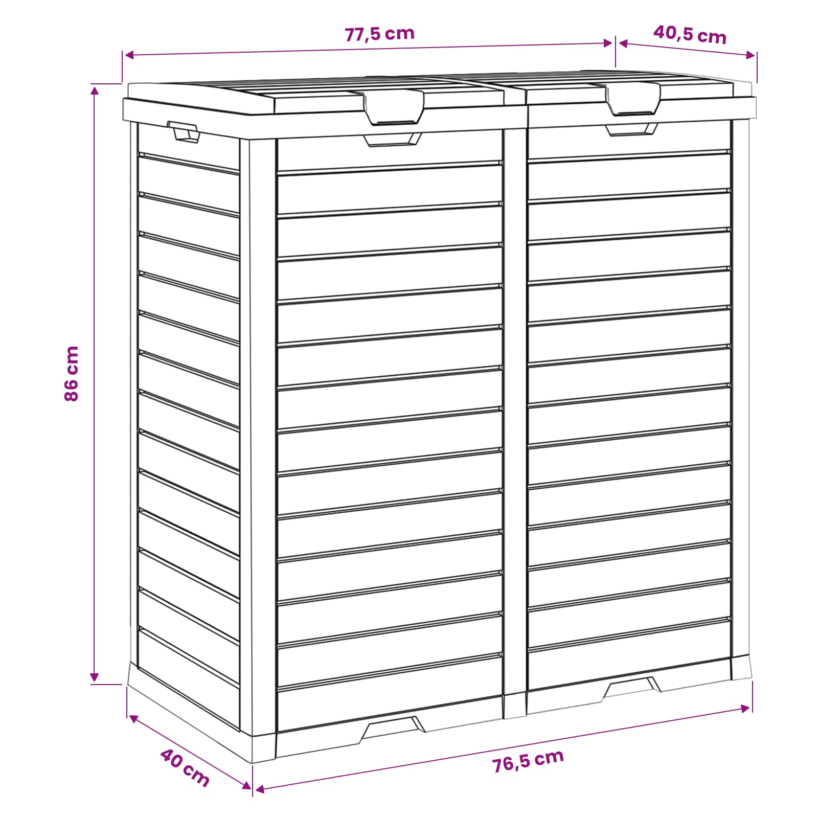 vidaXL Outdoor-Mülltonne Hellbraun 78x41x86 cm Polypropylen – Bild 8