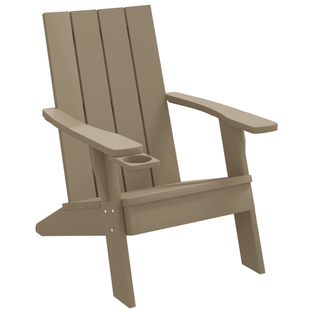 Image of vidaXL Garden Adirondack Chair Light Brown 75x88.5x89.5cm Polypropylene