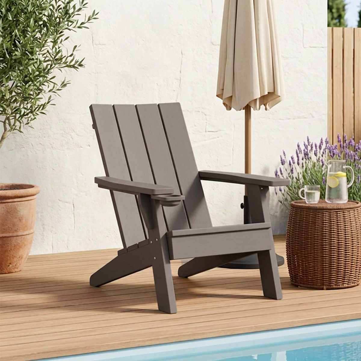 Adirondack-havestol 75x88,5x89,5 cm polypropylen lysebrun