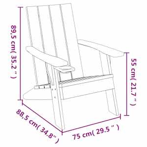 Zahradní židle Adirondack světle hnědá 75 x 88,5 x 89,5 cm PP - obrázek 8