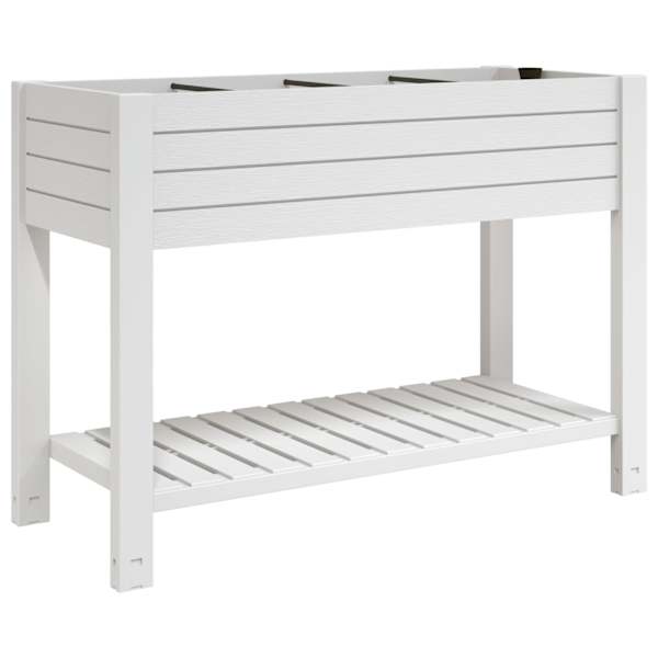 vidaXL k&otilde;rgendatud aia taimelava, valge, 110 x 45 x 79 cm