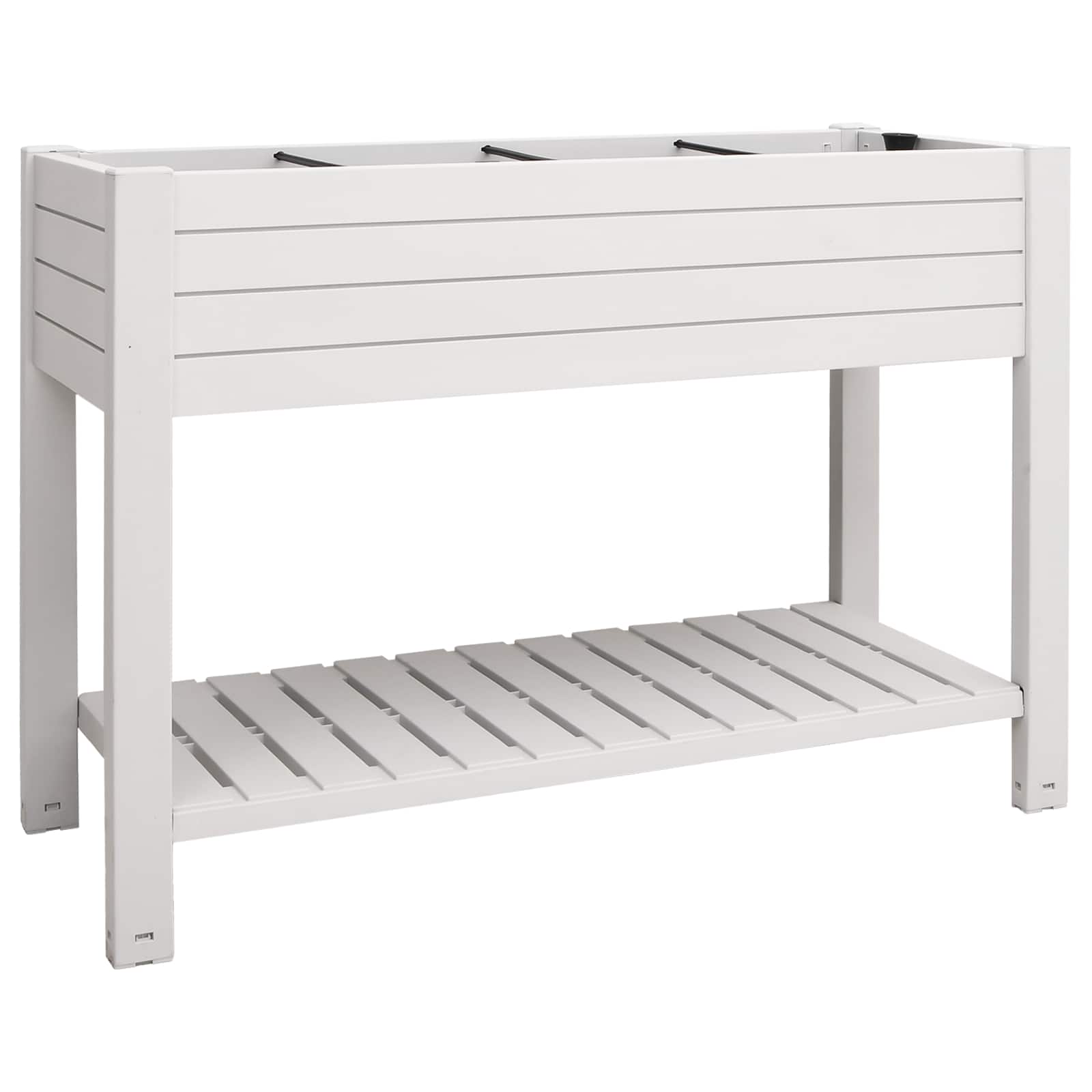 vidaXL Záhradný vyvýšený záhon biely 110x45x79 cm polypropylén