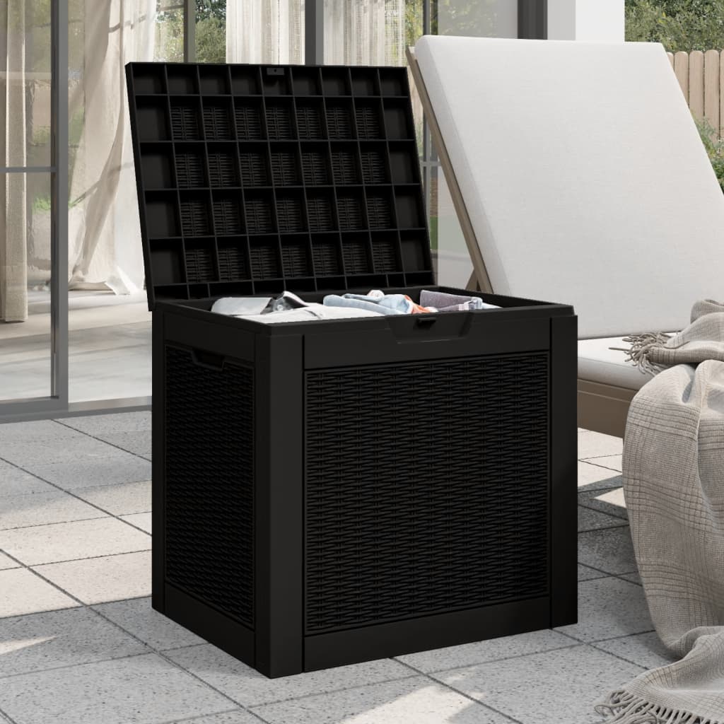 vidaXL Záhradný úložný box čierny 55,5x43x53 cm polypropylén