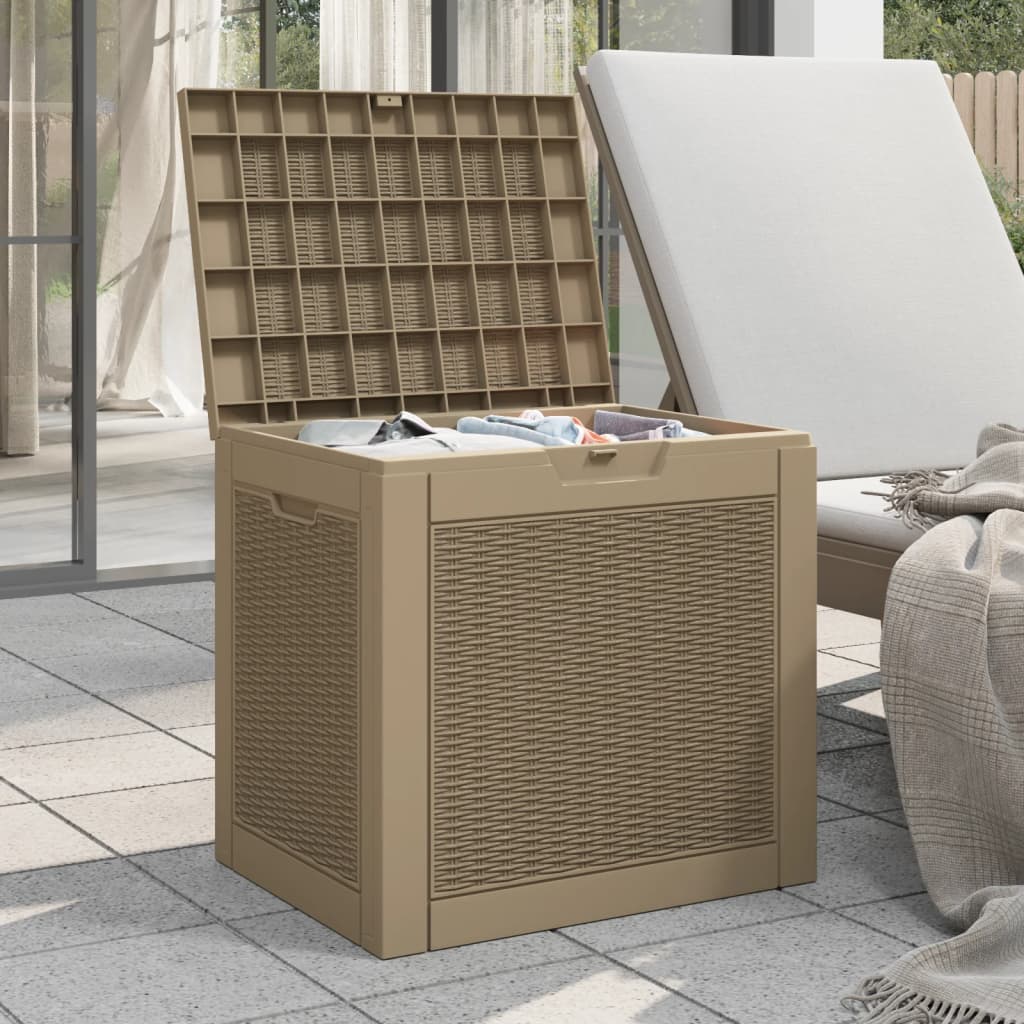 vidaXL Záhradný úložný box bledohnedý 55,5x43x53 cm polypropylén