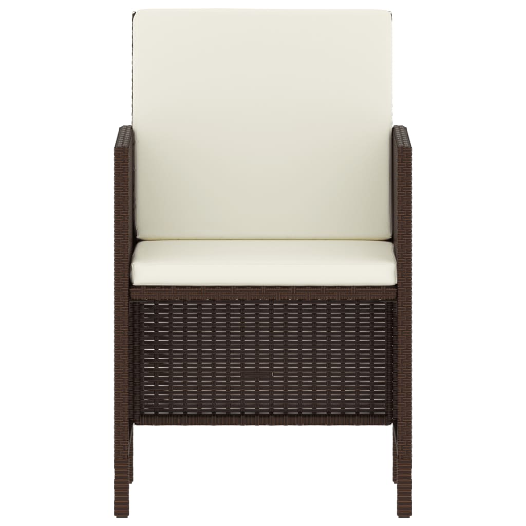vidaXL 6 részes barna polyrattan kerti étkezőgarnitúra párnával