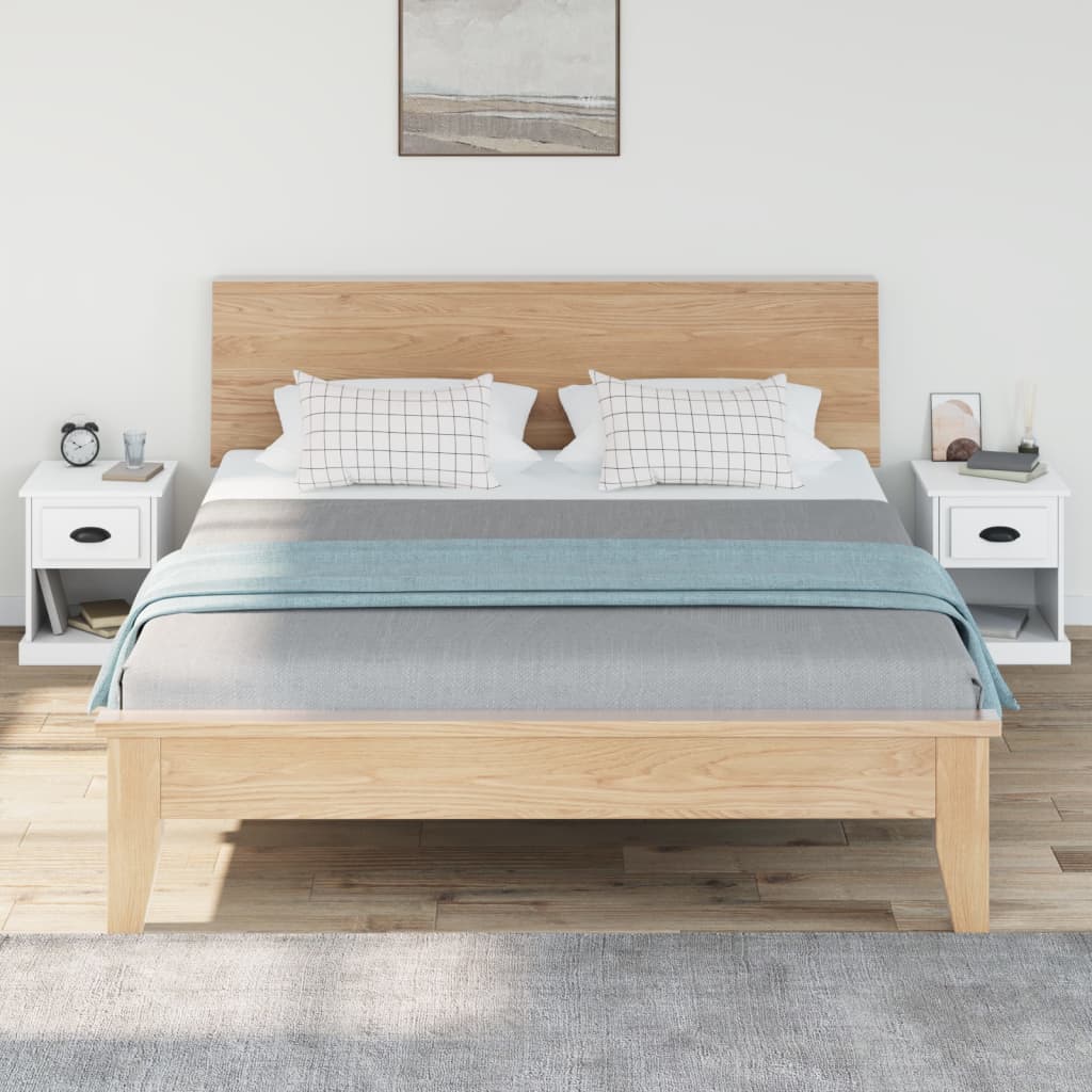 vidaXL Nachtkastjes 2 st 39x39x47,5 cm bewerkt hout wit afbeelding