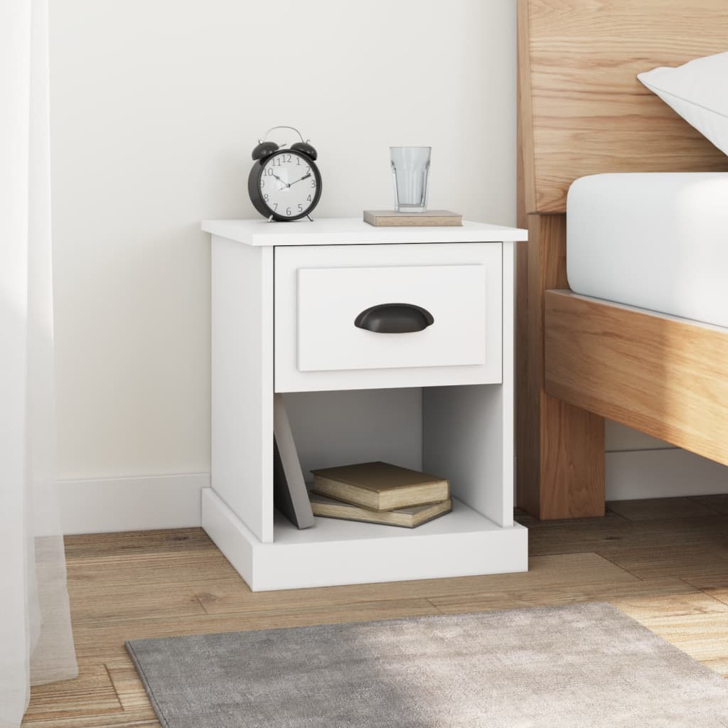 vida XL Nachttische 2 Stk. Weiß 39x 39x 47,5 cm Holzwerkstoff