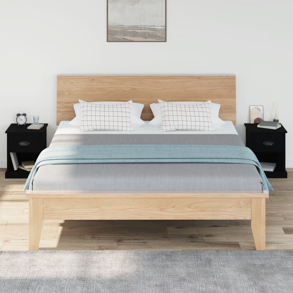 vidaXL Nachtkastjes 2 st 39x39x47,5 cm bewerkt hout zwart afbeelding
