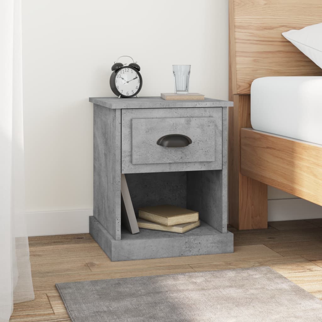 vida XL Nachttisch Betongrau 39x 39x 47,5 cm Holzwerkstoff