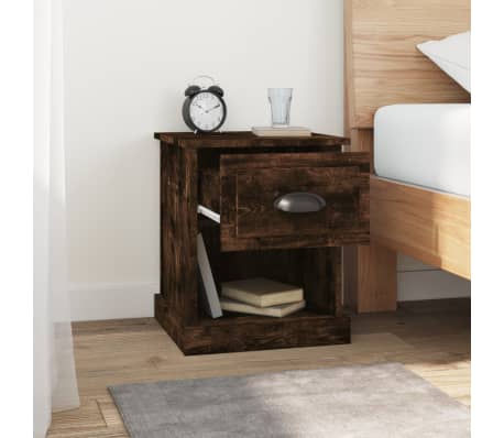 vidaXL Bedside Cabinet Smoked Oak 39x39x47.5 cm Engineered Wood
