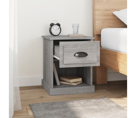 vidaXL Y&ouml;p&ouml;yt&auml; harmaa Sonoma 39x39x47,5 cm tekninen puu