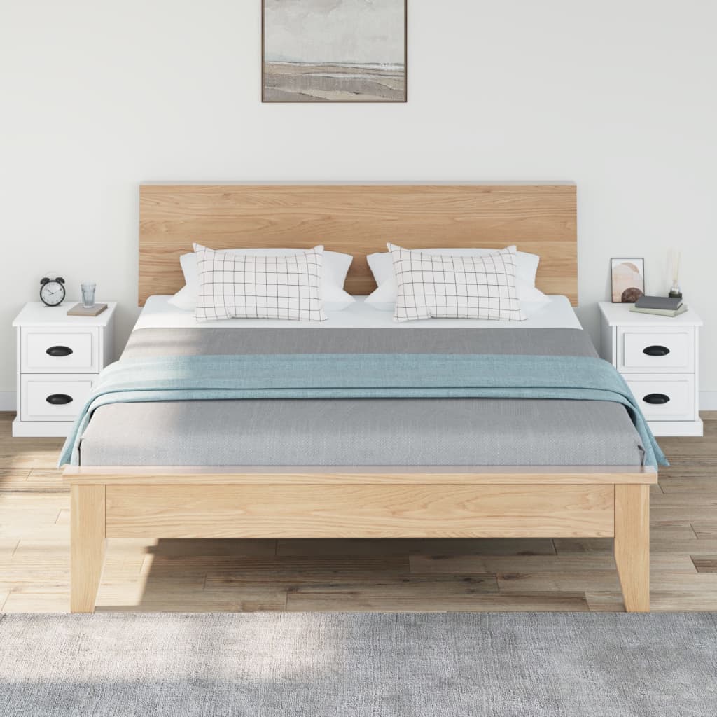 vidaXL Nachtkastjes 2 st 39x39x47,5 cm bewerkt hout wit afbeelding