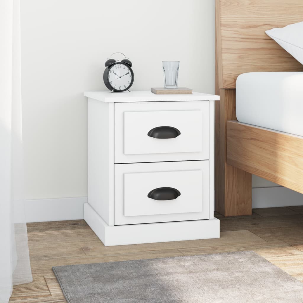 vida XL Nachttische 2 Stk. Weiß 39x 39x 47,5 cm Holzwerkstoff
