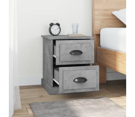 vidaXL Bedside Cabinet Concrete Grey 39x39x47.5 cm Engineered Wood
