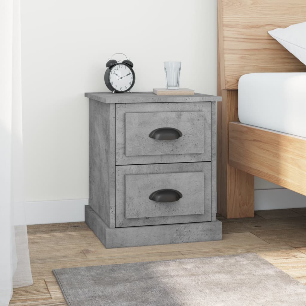 vida XL Nachttisch Betongrau 39x 39x 47,5 cm Holzwerkstoff