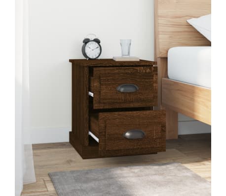 vidaXL Nočn&iacute; stolek hněd&yacute; dub 39 x 39 x 47,5 cm kompozitn&iacute; dřevo