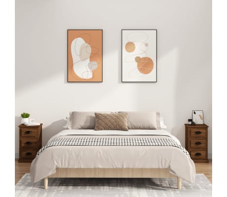 vidaXL Naktinė spintelė, ruda ąžuolo, 39x39x67cm, apdirbta mediena