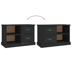 TV skříňka černá 73 x 35,5 x 47,5 cm kompozitní dřevo - obrázek 9
