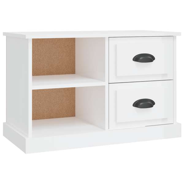 vidaXL telerikapp, k&otilde;rgl&auml;ikega valge, 73 x 35,5 x 47,5 cm, tehispuit