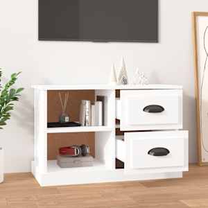 TV skříňka bílá vysoký lesk 73x35,5x47,5 cm kompozitní dřevo - obrázek 3