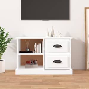 TV skříňka bílá vysoký lesk 73x35,5x47,5 cm kompozitní dřevo - obrázek 1