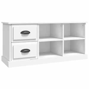 TV skříňka bílá 102 x 35,5 x 47,5 cm kompozitní dřevo - obrázek 2